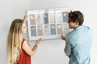 Dry erase magnetic board Cat calendar