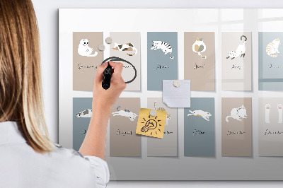 Dry erase magnetic board Cat calendar