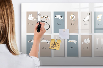 Magnetic board for drawing Cat calendar