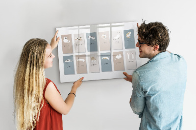 Dry erase magnetic board Cat calendar