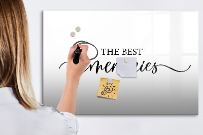Dry erase magnetic board Inscription memories