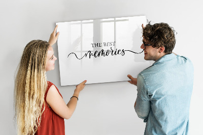 Dry erase magnetic board Inscription memories