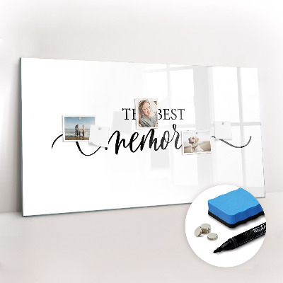 Dry erase magnetic board Inscription memories