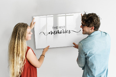 Dry erase magnetic board Inscription memories