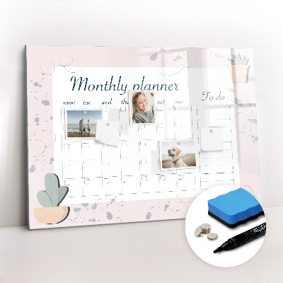 Magnetic dry erase board Monthly planner