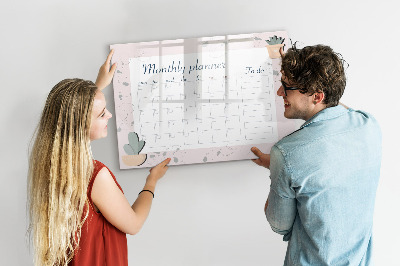 Magnetic board for writing Monthly planner