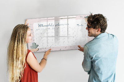 Magnetic board for writing Monthly planner