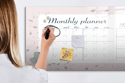 Magnetic dry erase board Monthly planner
