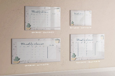 Magnetic board for writing Monthly planner