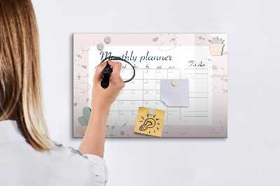 Magnetic dry erase board Monthly planner