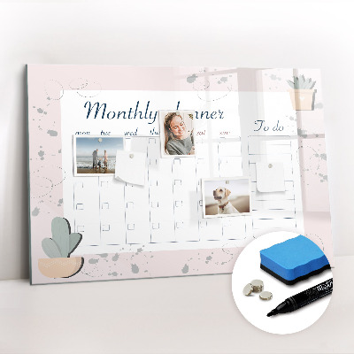 Magnetic board for writing Monthly planner