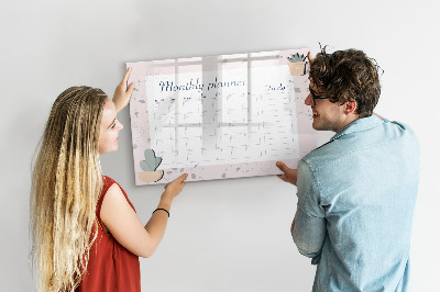 Magnetic dry erase board Monthly planner