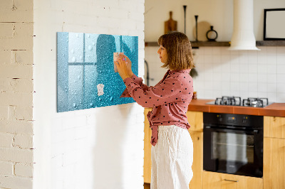 Dry erase magnetic board Water drops