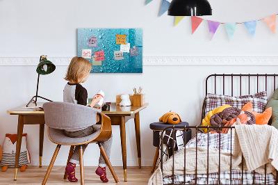 Dry erase magnetic board Water drops