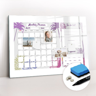 Dry erase magnetic board Monthly planner