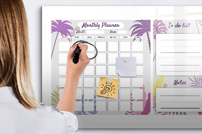 Dry erase magnetic board Monthly planner