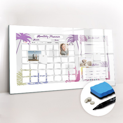 Dry erase magnetic board Monthly planner