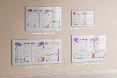 Dry erase magnetic board Monthly planner