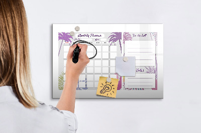 Magnetic board for drawing Monthly planner