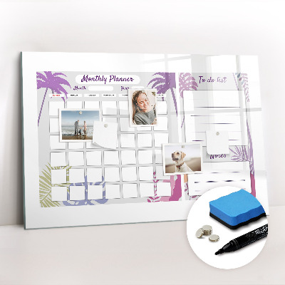 Dry erase magnetic board Monthly planner