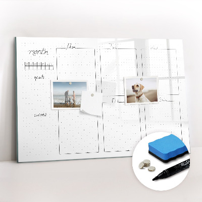 Magnetic board for writing Weekly planner