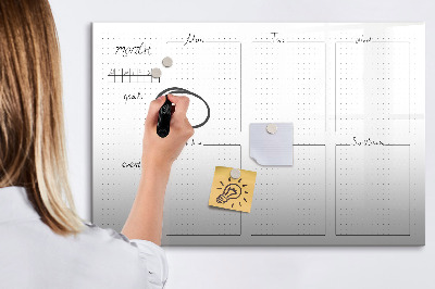Magnetic dry erase board Weekly planner
