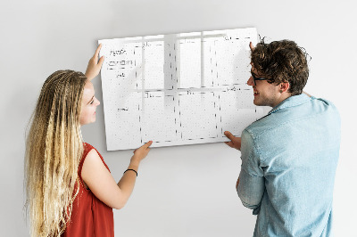 Magnetic board for writing Weekly planner