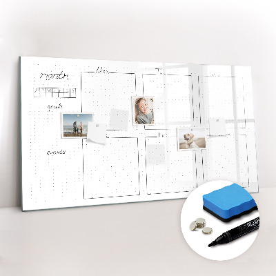 Magnetic board for writing Weekly planner