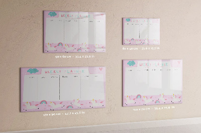 Dry erase magnetic board Weekly planner for children