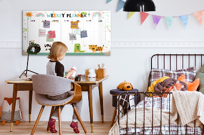 Magnetic dry erase board Weekly planner animals