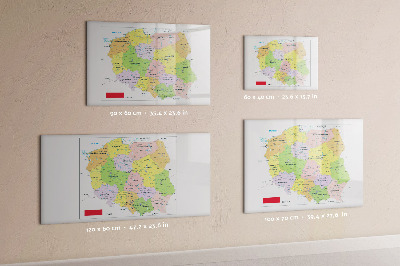Dry erase magnetic board Map of Poland