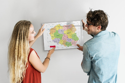 Dry erase magnetic board Map of Poland