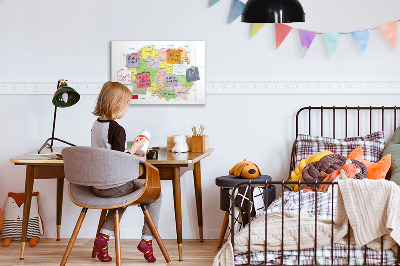 Dry erase magnetic board Map of Poland
