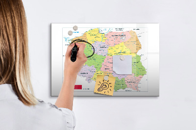 Dry erase magnetic board Map of Poland