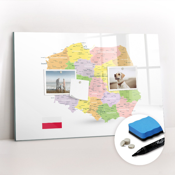 Magnetic dry erase board Map of Poland