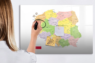 Magnetic dry erase board Map of Poland