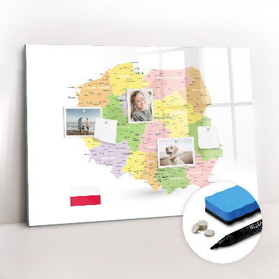 Magnetic dry erase board Map of Poland