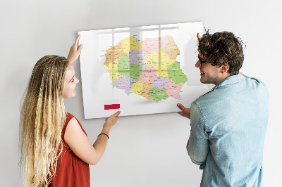 Magnetic dry erase board Map of Poland