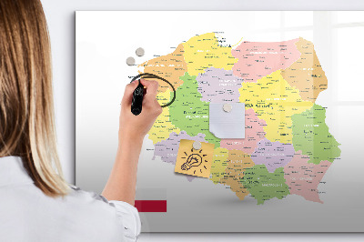 Magnetic dry erase board Map of Poland