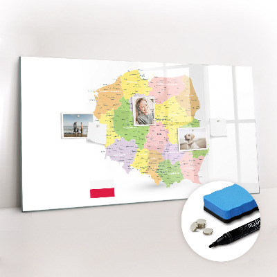 Magnetic dry erase board Map of Poland