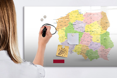 Magnetic dry erase board Map of Poland