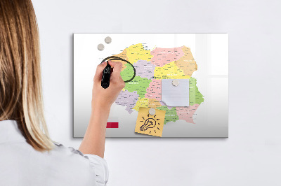 Magnetic dry erase board Map of Poland