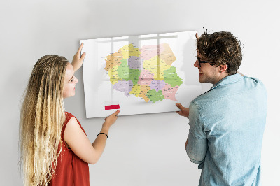 Magnetic dry erase board Map of Poland