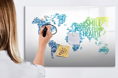 Dry erase magnetic board Map of nice words