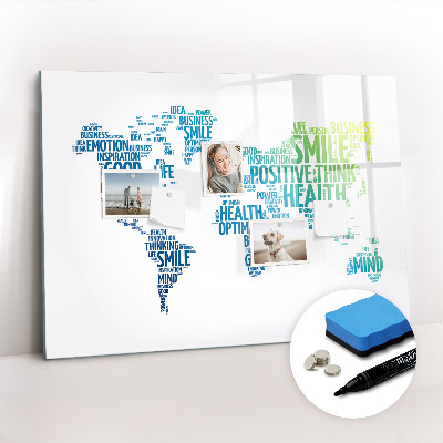 Dry erase magnetic board Map of nice words
