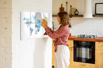 Dry erase magnetic board Map of nice words