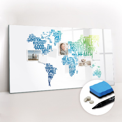 Dry erase magnetic board Map of nice words
