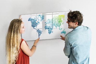 Dry erase magnetic board Map of nice words