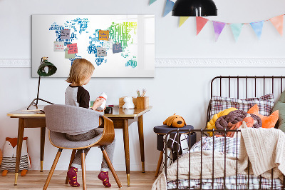 Dry erase magnetic board Map of nice words