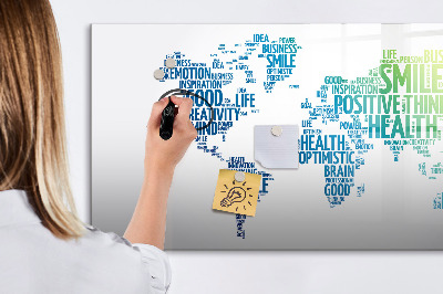 Dry erase magnetic board Map of nice words
